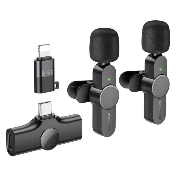 میکروفون بی سیم دو کاره بروفون مدل BFK12 با سری لایتنینگ و تایپ سی